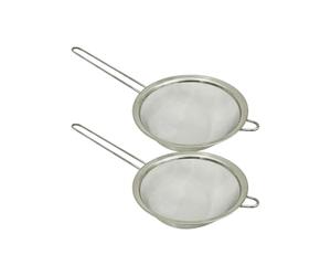 Fackelmann 9342450 Lot de 2 Passoires tamis en inox, passoire, tamis pour coulis, tamis, passoire grillagée, Acier inoxydable, Argent, 19 x 40 cm