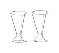 Fackelmann 9344150 Lot de 2 Supports de Cornet de Frites, Support pour Cornet à Frites, Chromé, Argenté, 16 x 9 cm