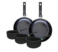 Ensemble de 2 poêles de 28 et 30 cm et 3 casseroles 16, 18 et 20 cm Fackelmann Brandao