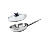 Set de 1 poêle de 28 cm en inox et couvercle en verre Eterna Fackelmann