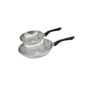 Fackelmann 9441250 Set 2 poêles 20 et 28 cm en inox 18/8, Poêle de cuisson, Poêle tous feux, Poêle induction, Poêle sans PFAS, Acier inoxydable 18/8, 20 et 28 cm
