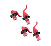 Fackelmann 9901650 Lot de 4 bouchons à levier, bouchon à levier, bouchon réutilisable pour bouteille, Plastique, Rouge, 8 cm