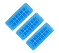 Fackelmann 9910350 Lot de 3 bacs à glaçons, bac à glaçons bleu, bac à glaçons capacité 16 glaçons, bac pour 16 glaçons, Plastique, Bleu, 31,8 x 12 cm