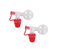 Fackelmann 9910750 Lot de 2 doseurs à Alcool, Boule pour Dosage d'alcool, Bec doseur pour Bouteille, Bouchon doseur 2,5 cl, Bouchon verseur, Plastique, Rouge, 9 x 7 cm