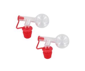 Fackelmann 9910750 Lot de 2 doseurs à alcool, boule pour dosage d'alcool, bec doseur pour bouteille, bouchon doseur 2,5 ouchon verseur, Plastique, Rouge, 9 x 7 cm
