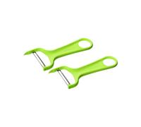 Fackelmann 9911450 Lot de 2 Rasoirs à légumes, éplucheur, éplucheur à légumes, épluche légumes, Plastique, Blanc, Vert, Noir, 13,7 x 5,8 cm