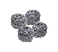 Fackelmann 9922150 Lot de 4 éponges inox pour faire la vaisselle, éponge inox, éponge grattoir, éponge de cuisine,