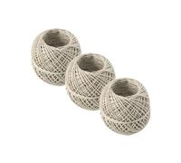 Fackelmann 9922550 Lot de 3 Rouleaux de ficelle en lin, ficelle, ficelle, Brun, 80 m