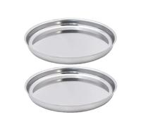 Fackelmann 9922750 Lot de 2 plateaux pour huîtres, plateau pour fruit de mer, plateau de fruits de mer inox, grand plat à huître, Acier inoxydable, 34,7 cm