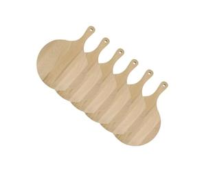 Fackelmann 9924150 Lot de 6 Planches à pizza, planche en bois, planche à découper, planche ronde, Bois, 30 cm