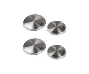 Fackelmann 9928250 Lot de 2 set de 2 caches plaques de cuisson gaz et électrique, cache plaque de cuisson, Acier inoxydable, 16 et 20 cm