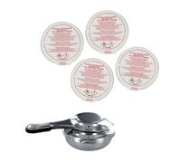 Fackelmann 9929250 Lot de 4 coupelles d'alcool gélifié et brûleur à alcool, alcool gélifié, alcool pour fondue savoyarde, bruleur à alcool, Alcool, Aluminium, Inox, 15,5 x 9,7 x 4,5 cm | 9 cm
