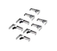Fackelmann 9932950 Lot de 8 Pinces à Nappe, Pinces-Nappe Extérieur Inoxydable, Fixe-Nappe Professionnelle à Ressort, clips à Nappe, Acier Inoxydable, Argent, 7,4 x 1,6 x 4,5 cm