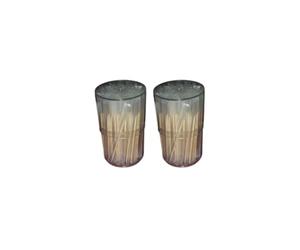 Fackelmann 9934150 Lot de 2 boîtes de 200 cure-dents emballés individuellement, cure-dents, pic apéro, Bois, 6,5 cm