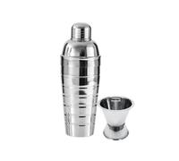 Fackelmann 99368850 Duo Cocktails avec Shaker à Cocktails 750 ml et Doseur à Alcool pour Cocktails 4 cl, Shaker Barman, Mesureur à Cocktail, Mixologie, Acier Inoxydable, Argenté, 26 x 8,5 x 8,5 cm