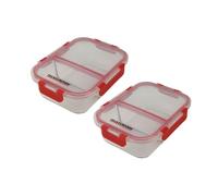 Fackelmann Boîtes à repas Move en verre – Lot de 2, deux compartiments, 1000 ml