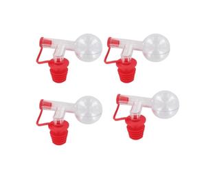 Fackelmann 9942550 Lot de 4 Doseurs à alcool, boule pour dosage d'alcool, bec doseur pour bouteille, bouchon doseur 2,5 ouchon verseur, Plastique, Rouge, 9 x 7 cm