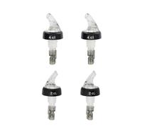 Fackelmann 9942950 Set de 4 Becs Verseurs Doseurs à Alcool à Bille, Doseur pour Alcool 2 cl et 4 cl, Bec Verseur, Doseur Bouteille, Bec Doseur, Plastique, Inox, Transparent, 10 cm