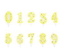 Fackelmann 9980150 Ensemble de 10 Bougies Rio Party du 0 au 9, Bougie gâteau, Bougie d'anniversaire Chiffre, Paraffine, 9 x 4,5 cm