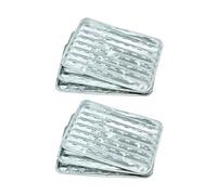 Fackelmann 9985450 Lot de 10 barquettes en aluminium, barquette alu, lot de barquettes, Aluminium, Argenté, 34,5 x 23 x 2 cm