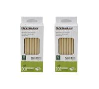 Fackelmann 9986850 Petites pailles brunes en papier, 2 lots de 50, 100 petites pailles en carton, Papier FSC, 15x0,8cm