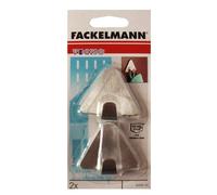 Fackelmann Acier de meulage Stickers Triangulaire Crochets INOX 2 pièces Argent