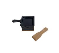 Fackelmann Appareil à Raclette 1 Personne à la Bougie Compact | Raclette à la bougie, Format solo compact, Bois métal inox, 16 x 6,5 x 9,4 cm, Spatule incluse, Acier