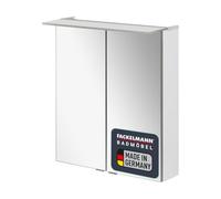 FACKELMANN B.PERFEKT Armoire miroir à LED 60 cm - Éclairage LED économe en énergie Blanc mat Fabriqué en Allemagne Idéal pour les petites salles de bains (60 x 69 x 15 cm)