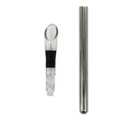 Fackelmann Barre réfrigérante avec versa vin, pour refroidir, filtrer et verser du vin, matériaux en acier inoxydable, plastique et silicone, taille montée 32 x 2,5 cm