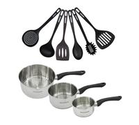 Fackelmann Batterie 3 casseroles inox et 6 ustensiles