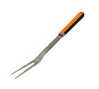 Fackelmann BBQ Fourchette en acier pour grill, médiators 19,5 cm avec acier inoxydable et silicone alimentaire, manche PP et TPR antidérapant, 1 unité