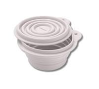 Fackelmann Boîte à Snacks Pliable Silicone Blanche pour Déjeuner 13 cm | Se plie à plat, Rangement facile, Silicone souple, Format 13 cm, Lavage lave vaisselle
