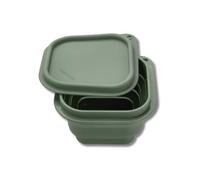 Fackelmann Boîte à Snacks Pliable Silicone Verte pour Déjeuner 13 cm | Format pliable gain de place, Silicone souple pour snacks nomades, 13 x 13 cm compact, Se range à plat, Lave vaisselle