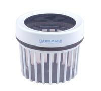 FACKELMANN Boîte de conservation rainurée 500 ml, transparente, couvercle bleu givré, design rainuré, passe au lave-vaisselle, conçue en Allemagne