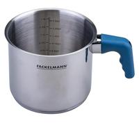 Fackelmann Casserole à lait Essential Ø 14 cm en acier inoxydable avec poignée ergonomique en bakélite et échelle pratique en litres - Idéal pour tous les types de cuisinières