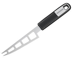 FACKELMANN Couteau à fromage 27 cm SENSE Coupe-fromage pour fromage à pâte molle avec poignée antidérapante et ergonomique Soft Touch en plastique (couleur : argent/noir) Quantité : 1 pièce