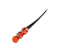 Fackelmann Couteau à Tomates Dentelé Funny Kitchen 19 cm | Coupe nette des tomates, Lame crantée 11 cm, Manche plastique rouge, Acier inoxydable, Format compact 19,3 cm