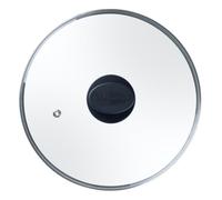 Fackelmann Couvercle verre 16 cm avec valve vapeur pour poêles casseroles | Cuisson visible et maîtrisée, Vapeur évacuée en sécurité, Verre et inox, Diamètre 16 cm, Passe au lave-vaisselle