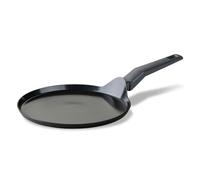 Fackelmann Crêpière 25 cm, aluminium recyclé, revêtement en céramique antiadhésif, sans PFAS, poignée confortable, tous les poêles, y compris induction, 45 x 25 x 1,4 cm, gris cendré