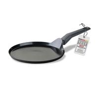 Fackelmann Crêpière 25 cm, aluminium recyclé, revêtement en céramique antiadhésif, sans PFAS, poignée confortable, tous les poêles, y compris induction, 45 x 25 x 1,4 cm, gris cendré