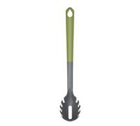 Fackelmann Cuillère à spaghettis 687052 - plastique écosourcé, fonction dosage, vert 32x6 cm