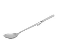 Fackelmann Cuillère Longue à Confiture en Inox 19 cm 2 en 1 | Raclage facile des pots, Crochet de maintien sur tasse, Inox pratique, Format 19 cm, Lavable au lave vaisselle