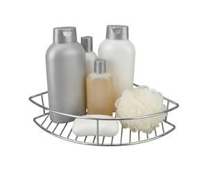 FACKELMANN Étagère d'angle de douche en acier inoxydable de qualité supérieure - Étagère de salle de bain pour savon et shampooing - Étagère carrée élégante pour douche