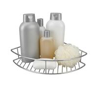 FACKELMANN Étagère d'angle de douche, panier de douche de haute qualité en acier inoxydable, étagère de salle de bain, étagère de salle de bain pour savon et shampoing, étagère carrée, étagère de