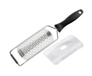 Fackelmann FM Professional 22242 Râpe à fromage coupe grossière, Râpe à fromage, Râpe à légume, Râpe à légumes manuelle, Râpe cuisine, Râpe, Acier inoxydable, Plastique, 32 x 6,5 x 2,5 cm