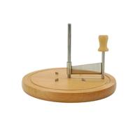 Fackelmann 56773 Girolle à fromage avec plateau en bois, girolle pour tête de moine, coupe fromage rotatif, Bois, Acier inoxydable, 22 x 12,5 cm, Argenté.