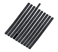 FACKELMANN Lot de 10 pailles en silicone réutilisables - Facile à nettoyer sans laisser de résidus grâce au design à charnière - 10 grandes pailles noires - 54791