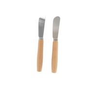 Fackelmann Lot de 2 Couteaux à Beurre et Spatules à Tartiner Bois et Inox