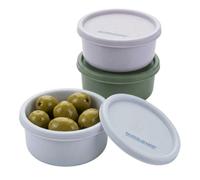 FACKELMANN Lot de 3 boîtes à goûter rondes - Idéales pour les sauces, les vinaigrettes et les épices - Anti-fuite et passe au lave-vaisselle