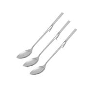 Fackelmann 9909250 Lot de 3 cuillères Longues, cuillère à café, 2 en 1 pour Confiture, à, Acier Inoxydable, 19 cm